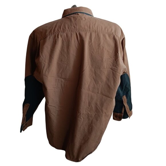 Mens Hunting Shirt Large Cabela's Button Down Logo QUAIL PATCH OKLAHOMA HUNTER - Picture 2 of 6